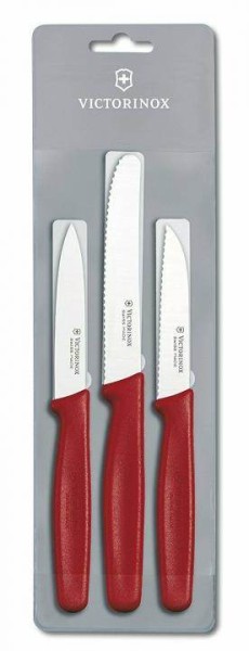 Victorinox Swiss Standard Gemüsemesser-Set 3-teilig, rot, 5.1111.3