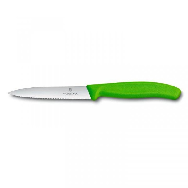 Victorinox Swiss Classic Gemüsemesser, Wellenschliff, Klinge 10 cm, grün 6.7736.L4