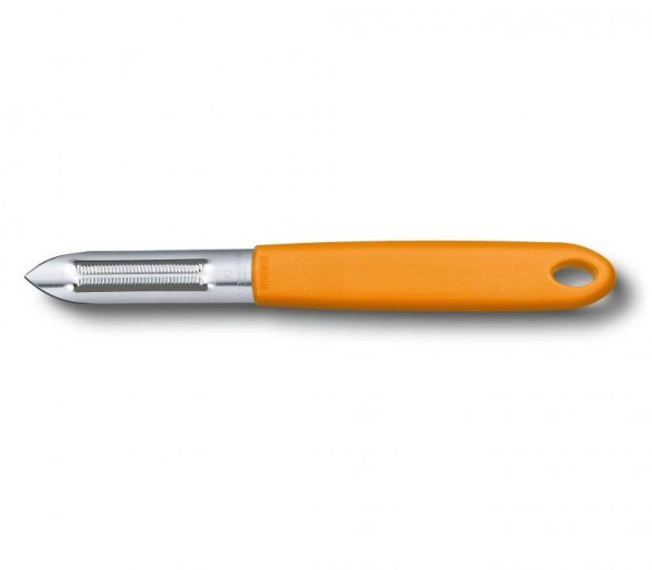 Victorinox Swiss Küchenutensilien Schäler, orange, Zackenschliffklinge, 7.6077.9