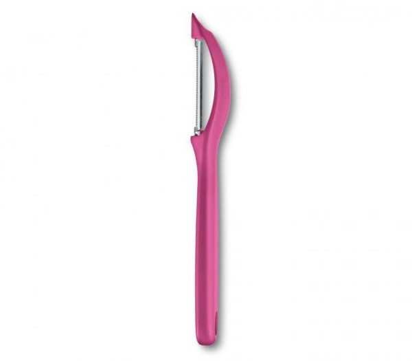 Victorinox Swiss Küchenutensilien, Universalschäler, pink, rostfreie Pendelklinge, Zackenschliff, zweischneidig, 7.6075.5