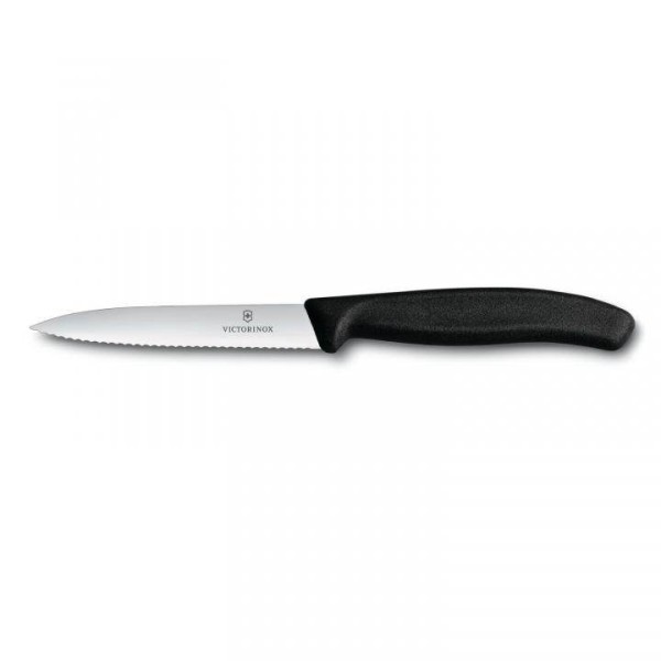 Victorinox Swiss Classic Gemüsemesser, Wellenschliff, Klinge 10 cm, schwarz 6.7733