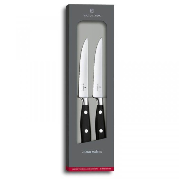 VICTORINOX Steakmesser - Set 2-teilig , Klinge 12 cm, Wellenschliff # 7.7242.2W