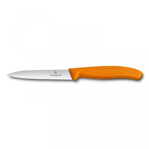 Victorinox Swiss Classic Gemüsemesser, Wellenschliff, Klinge 10 cm, orange 6.7736.L9