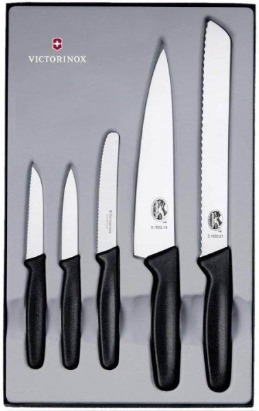 Victorinox Swiss Standard Küchengarnitur, 5-teilig, schwarz, 5.1163.5