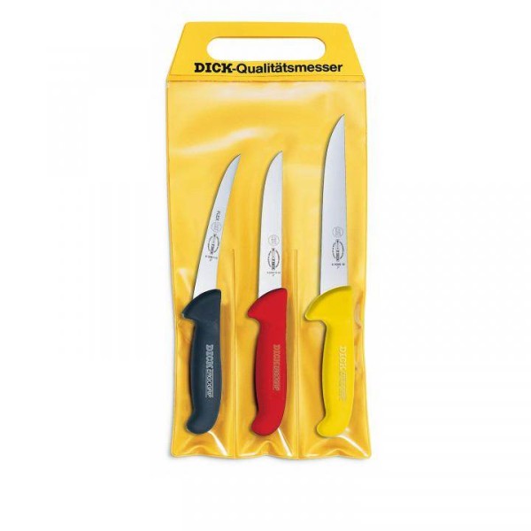 Dick Ergogrip-Messersatz "Zerlegemeisterschaft" in SB-Tragetasche, 3-teilig, 3-farbig # 8255100
